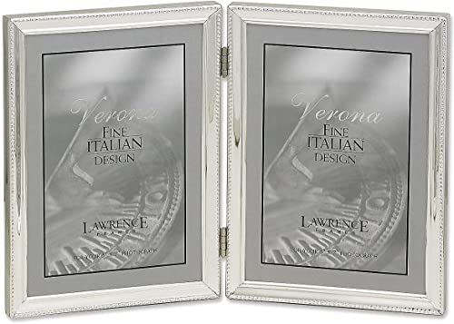 Lawrence Frames Verona Collection 11657D Doppel-Bilderrahmen mit Perlen, Metall, silberfarben, 12,7 x 17,8 cm Lawrence Frames Verona Collection 11657D Doppel-Bilderrahmen mit Perlen, Metall, silberfarben, 12,7 x 17,8 cm von Lawrence