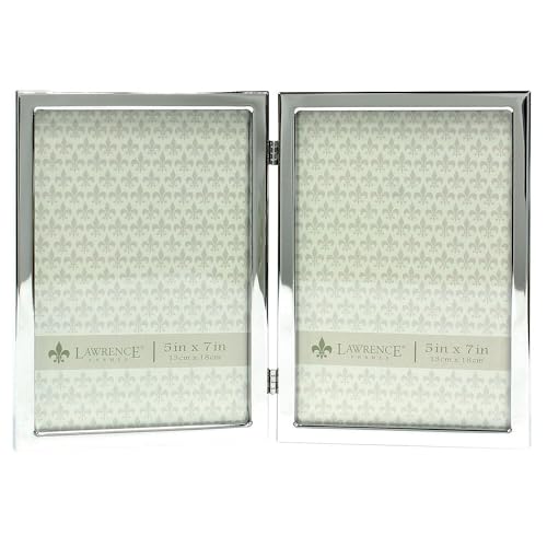 Lawrence Frames Doppel-Bilderrahmen, Metall, 12,7 x 17,8 cm, silberfarben, Silber, 5x7 Double, 2 von Lawrence