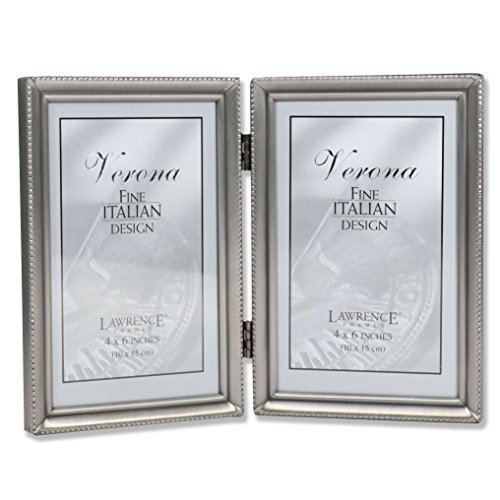 Lawrence Frames Doppel-Bilderrahmen mit Scharnier, 10 x 15 cm, Antik-Zinn-Design von Lawrence