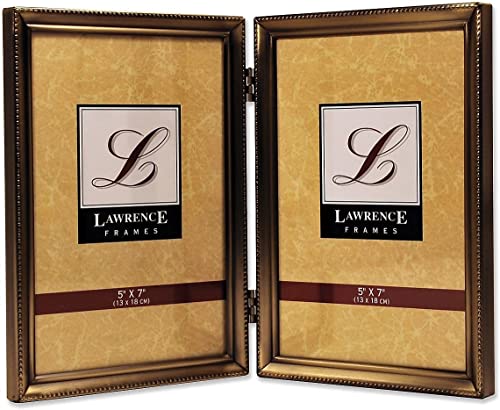 Lawrence Frames 11457D Doppel-Bilderrahmen, Antik-Messing, 12,7 x 17,8 cm von Lawrence