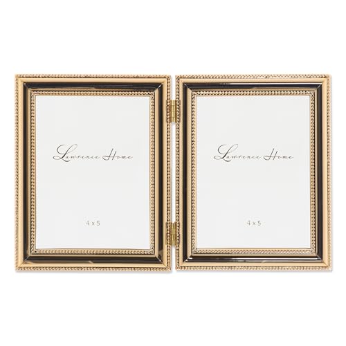 Lawrence Frames Klassischer Perlenrahmen mit Scharnier, 10,2 x 12,7 cm, goldfarben Lawrence Frames Klassischer Perlenrahmen mit Scharnier, 10,2 x 12,7 cm, goldfarben von Lawrence