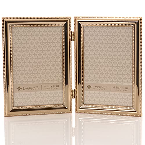 Lawrence Frames Klassischer Perlenrahmen mit Scharnier, 10,2 x 15,2 cm, goldfarben von Lawrence Frames