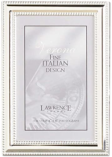 Lawrence Frames 510746 Bilderrahmen, Metall, versilbert, mit filigranen Perlen, 10 x 15 cm von Lawrence