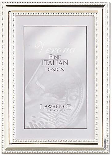 Lawrence Frames 510757 Bilderrahmen, Metall, versilbert, mit filigranen Perlen, 12,7 x 17,8 cm von Lawrence