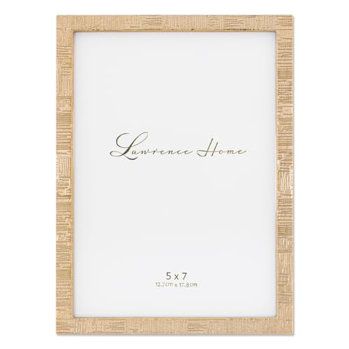 Lawrence Metall Leinenmuster, 12,7 x 17,8 cm, goldfarben Bilderrahmen, Gold, 5x7 Lawrence Metall Leinenmuster, 12,7 x 17,8 cm, goldfarben Bilderrahmen, Gold, 5x7 von Lawrence