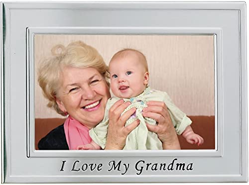 Lawrence Frames Sentiments Collection Bilderrahmen I Love Grandma, gebürstetes Metall, 10 x 15 cm von Lawrence
