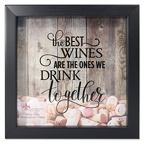 Lawrence Frames 10x10 Black Shadow Box Wine Cork Holder 25,4 x 25,4 cm schwarzer Weinkorkhalter von Lawrence Frames