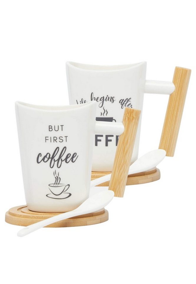 Lawrence Grey Home Becher Becher-set 6tlg, 70% Keramik, 30% Holz von Lawrence Grey Home