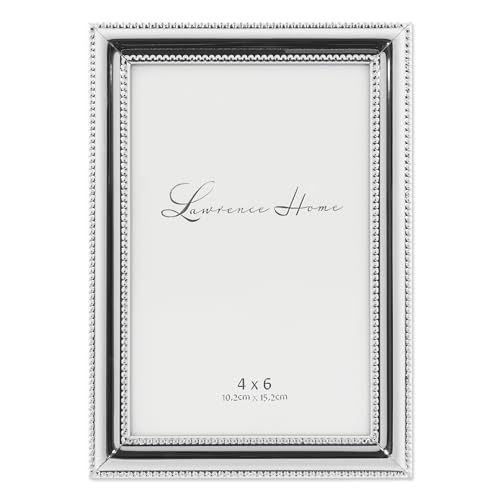 Lawrence Frames 510746 Bilderrahmen, Metall, versilbert, mit filigranen Perlen, 10 x 15 cm von Lawrence