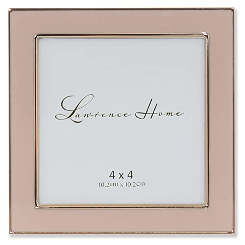 Lawrence Frames Bilderrahmen, 10,2 x 10,2 cm, goldfarben, Metall und rosa Emaille Lawrence Frames Bilderrahmen, 10,2 x 10,2 cm, goldfarben, Metall und rosa Emaille von Lawrence
