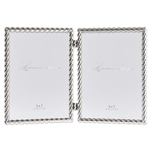 Lawrence Frames Bilderrahmen, 12,7 x 17,8 cm, aufklappbar, Doppelguss-Metall, silbernes Seil-Design Lawrence Frames Bilderrahmen, 12,7 x 17,8 cm, aufklappbar, Doppelguss-Metall, silbernes Seil-Design von Lawrence
