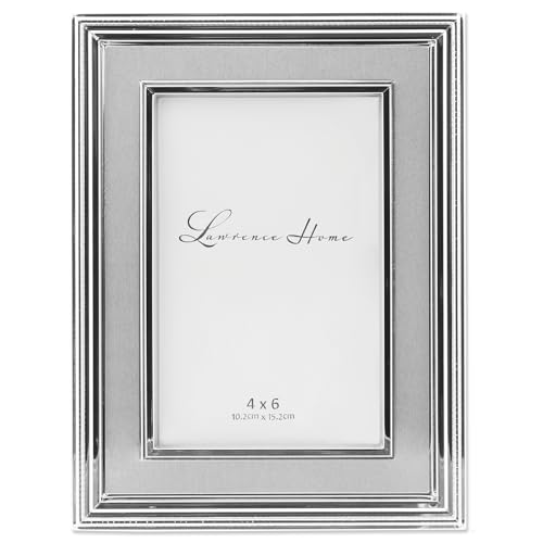 Lawrence Frames Versilberter Metall-Bilderrahmen, gebürstete Silber-Innenplatte, 10 x 15 cm Lawrence Frames Versilberter Metall-Bilderrahmen, gebürstete Silber-Innenplatte, 10 x 15 cm von Lawrence