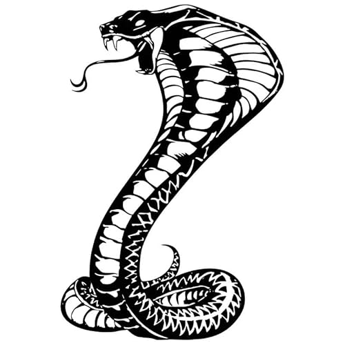 Lay U Home 22cmx15cm Cobra-Schlange Reptil Vinyl Aufkleber Auto Styling, Schwarz, Vintage, Schlangenmuster, Outdoor, Sticker von Lay U Home