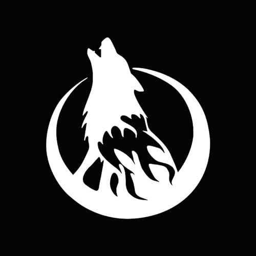 Lay u Home Wolf und Mond Autoaufkleber Halbmond Wolf Auto Motorrad Elektroauto Aufkleber Abdeckungen Kratzer Schwarz Vinyl Outdoor Modern Einzigartig Fuchs Halbmond 1 Stück von Lay U Home