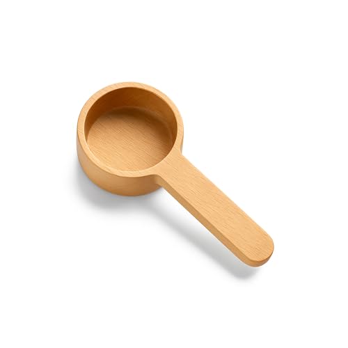 Holz Kaffeedosierlöffel Set, Pulverlöffel Aus Dunkelem Walnussholz und Buche, Café Messlöffel, Kaffeelöffel Portionierer Für Gemahlene Bohnen, Espressokaffee Und Kräutertee (Buchenholz, 20ml) von Layba
