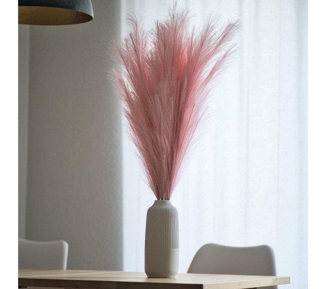 Kunstpflanze Pampas gras, Layba, Höhe 100 cm, Pampas Rosa 3 Stiele von Layba