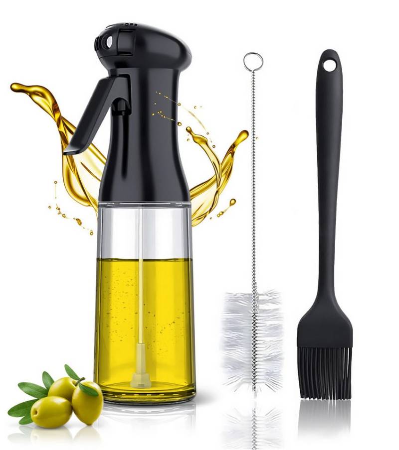 Layba Ölspender Öl Sprüher Öl Essig Sprühflasche Menage-Set 200ml mit Bürste & Pinsel von Layba