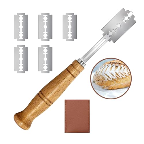 Teigmesser Set Bäckermesser – Professionelles Set für gerade & geschwungene Schnitte, Mustermalen auf Teig & Erzeugen von Muster Design auf Brot beim Backen, ideal für Profi-Bäcker & Hobby-Köche von Layba