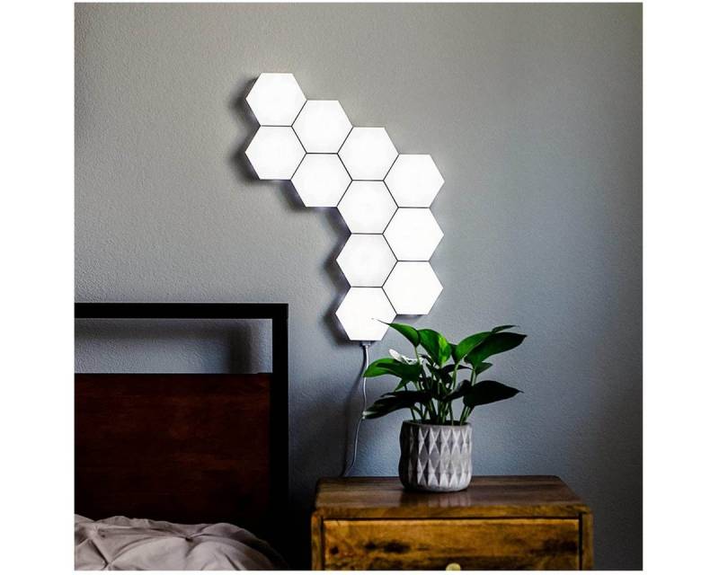 Laybasic LED-Leuchtmittel LED Hexagon Sechseck Gaming Wandleuchte Wandpaneele Beleuchtung, 6 St., Geometry Assembly für Gamer Zimmer Room Decor von Laybasic