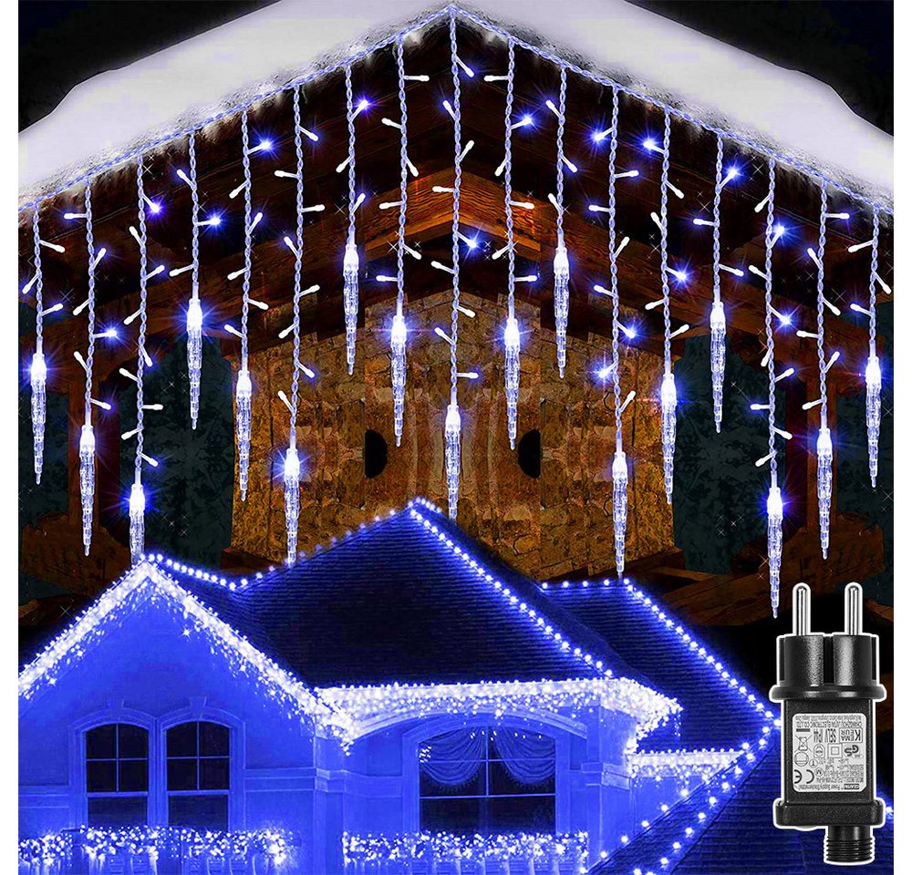 Laybasic LED-Lichtervorhang LED-Lichterkette Weihnachtsdeko, 8 Modi, 16 Eiszapfen Lichterkette Laybasic LED-Lichtervorhang LED-Lichterkette Weihnachtsdeko, 8 Modi, 16 Eiszapfen Lichterkette von Laybasic