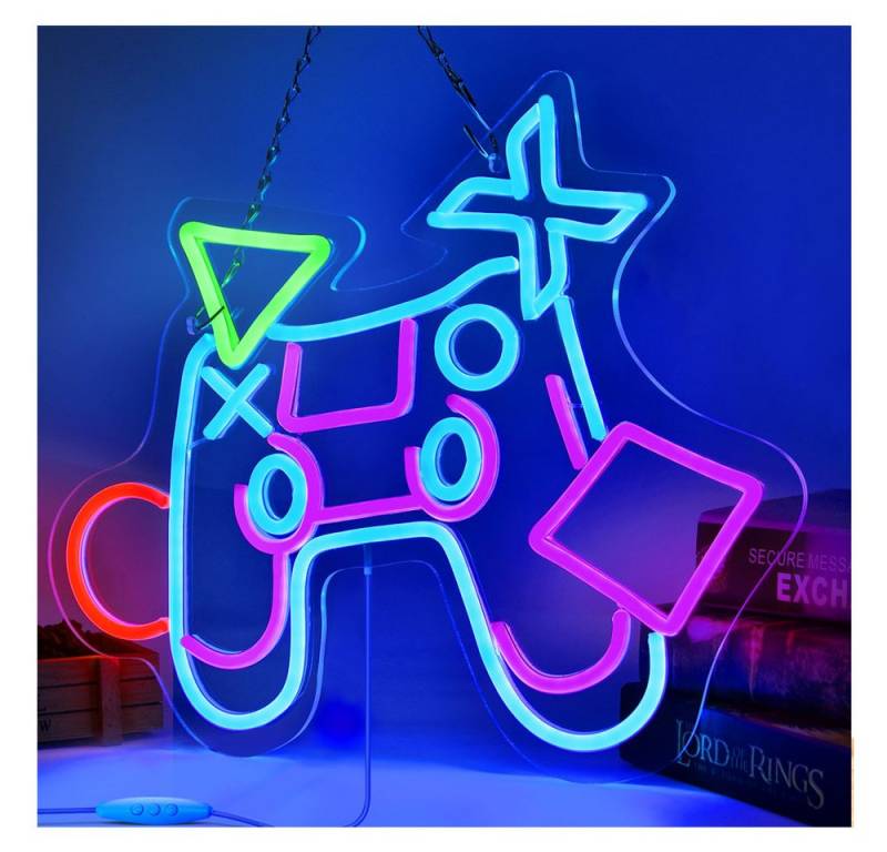 Laybasic Nachtlicht Gamer LED Neonlicht,Dimmer Neon Schild USB Leuchtreklame von Laybasic