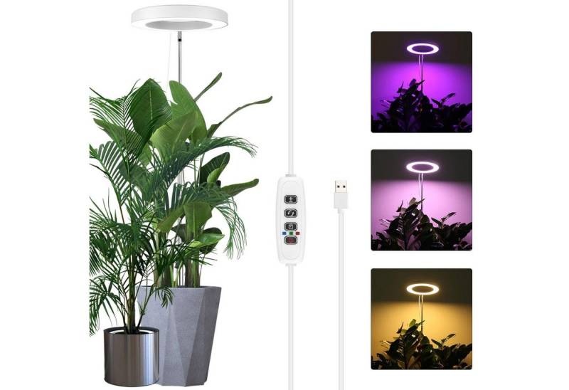 Laybasic Pflanzenlampe 72LEDs Pflanzenlampe Vollspektrum,Garten Zimmergewächshaus Growlight, 35–155 cm höhenverstellbar,Dimmbare Helligkeit,3/9/12H Timer von Laybasic