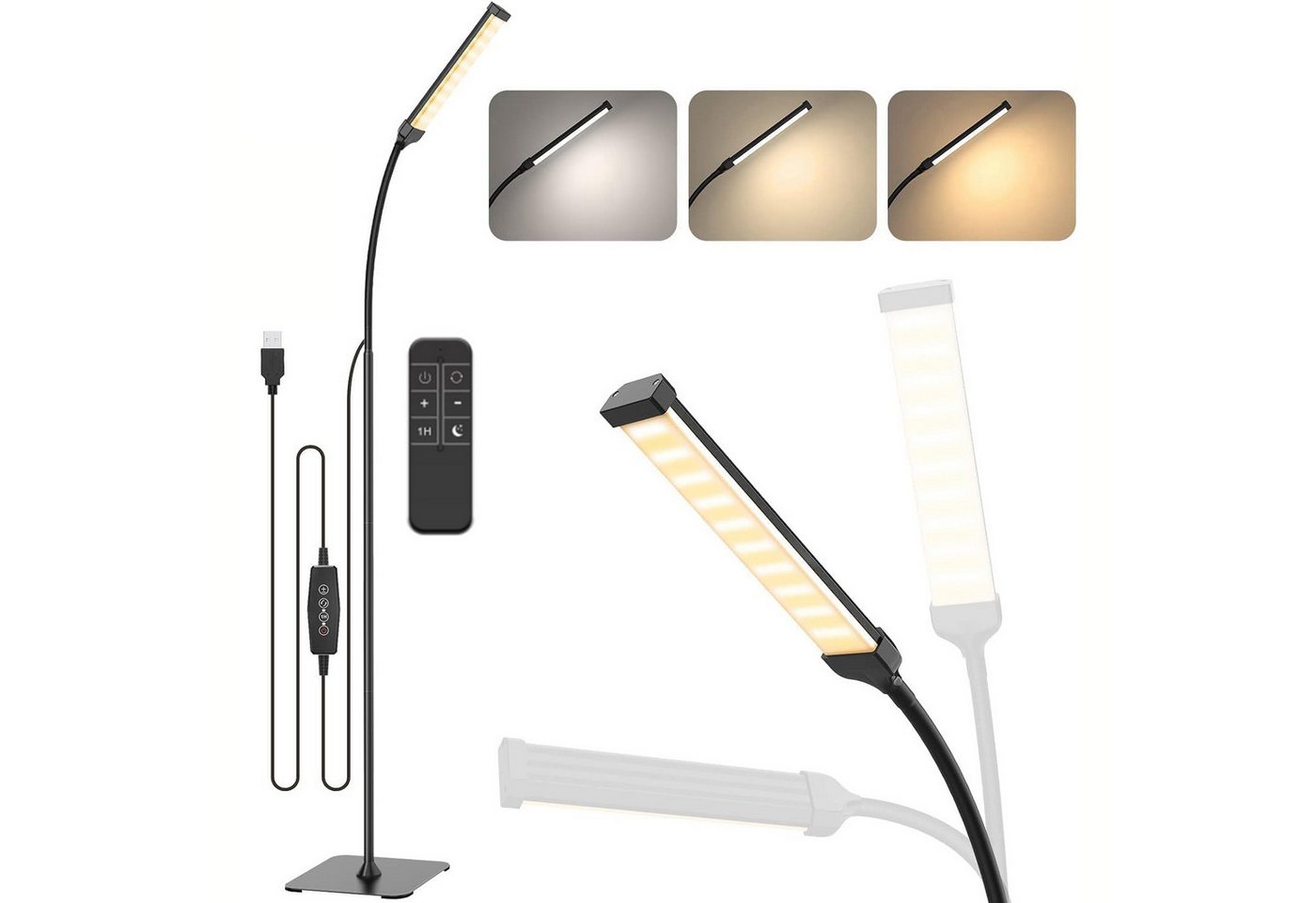 Laybasic Stehlampe 3000-6000K Standleuchte Memory Funktion 5 Helligkeit Standing Lamp, Fernbedienung Timer Standleuchte mit fernbedienung Laybasic Stehlampe 3000-6000K Standleuchte Memory Funktion 5 Helligkeit Standing Lamp, Fernbedienung Timer Standleuchte mit fernbedienung von Laybasic