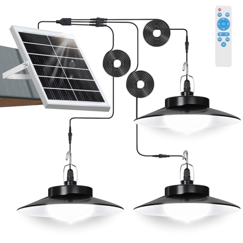 Solarlampen Außen mit Bewegungsmelder Hängend, Extra Hell LED Solar Hängeleuchte Lange Betriebsdauer mit 4000mAh Akku, 5 Modi, Timer, IP65 für Garten Terrasse Balkon Innen(3 Lampe, Weiß) von Laybasic