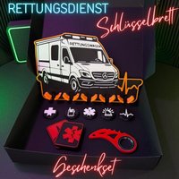 Schlüsselbrett Rettungsdienst Mit Anhängern U. Magnet-Fidget | Geschenkset Für Sanitäter, Notfallsanitäter & Rettungskräfte Rtw Deko von LayerLab3DStudio