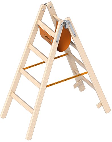 Layher Holzleiter Stehleiter nach Ö-Norm 1053 4 Sprossen Arbeitshöhe 2,55 m von Layher