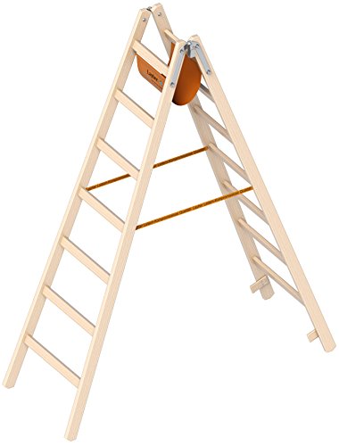Layher Holzleiter Stehleiter nach Ö-Norm 1053 7 Sprossen Arbeitshöhe 3,30 m von Layher