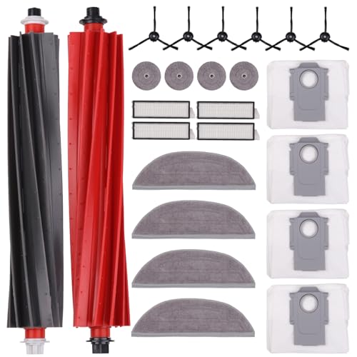 24 Stück Zubehörset Ersatz für Roborock S8 MaxV Ultra,Saugroboter Ersatzteile für Roborock S8 MaxV Ultra,2 Rollenbürste,4 Filter,6 Seitenbürsten,8 Wischtücher,4 Staubbeutel 24 Stück Zubehörset Ersatz für Roborock S8 MaxV Ultra,Saugroboter Ersatzteile für Roborock S8 MaxV Ultra,2 Rollenbürste,4 Filter,6 Seitenbürsten,8 Wischtücher,4 Staubbeutel von Laymi
