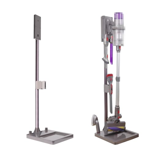 Staubsaugerständer für Dyson ständer Dyson V15 V12 V11 V10 V8 V7, Zubehöraufhänger Halterung stabile Aluminiumrohrhalterung mit Kabelschlitz kein Bohren erforderlich Hohe Stabilität Grau von Laymi