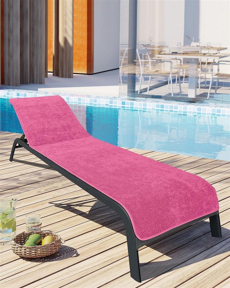Laynenburg Liegenauflage Frottee Schonbezug aus 100% Baumwolle für Gartenliege, (2 St), Sonnenliege - Liegenbezug mit Umschlag für Standliege in 75x200 cm von Laynenburg