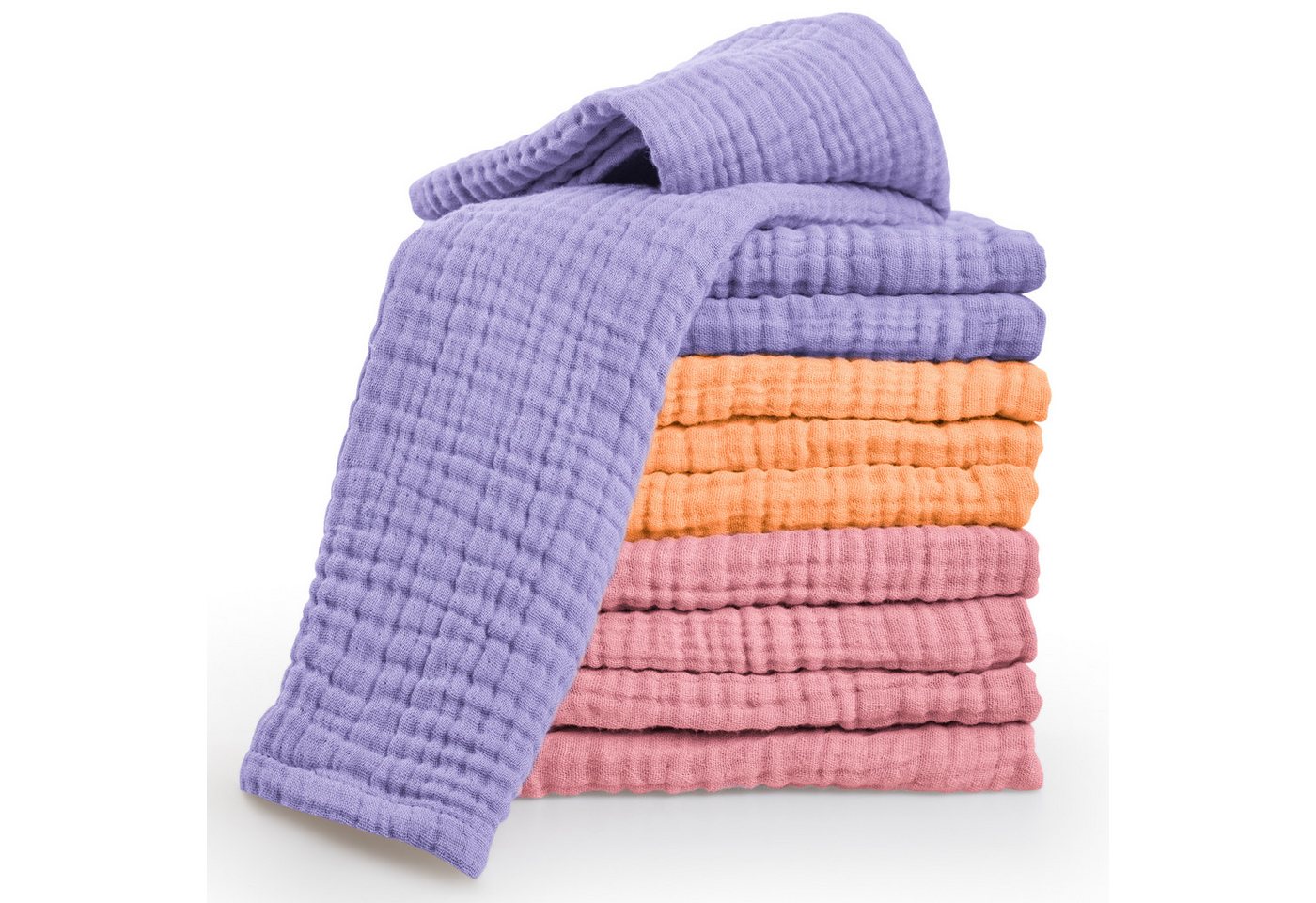 Laynenburg Spucktuch Baby 10er-Set in 30x50cm aus extra weichem Musselin - 100% Baumwolle, Musselin-tücher als Mulltücher, Mullwindeln oder Stoffwindeln von Laynenburg