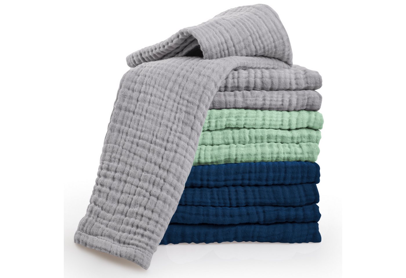 Laynenburg Spucktuch Baby 10er-Set in 30x50cm aus extra weichem Musselin - 100% Baumwolle, Musselin-tücher als Mulltücher, Mullwindeln oder Stoffwindeln von Laynenburg