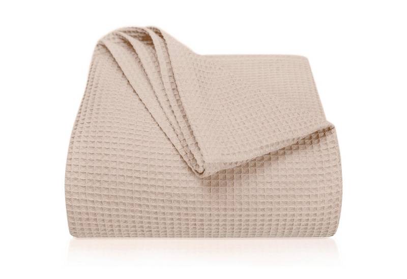 Laynenburg Tagesdecke LAYNENBURG Tagesdecke Waffelpique Baumwolle 150x200–240x260 cm, Wohndecke als Sommerdecke, Bett-Überwurf, Couch-Überwurf, Sofa-Decke von Laynenburg