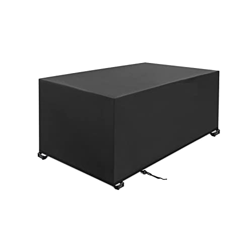 Abdeckung für Gartenmöbel,70x70x70cm Schwarz Rechteckig Gartenmöbel Schwerlast 420D Oxford Schutzhülle Schnallen und Spannkordel für alle Jahreszeiten Wasserdicht nti-UV Schutzhülle von Layoomiety