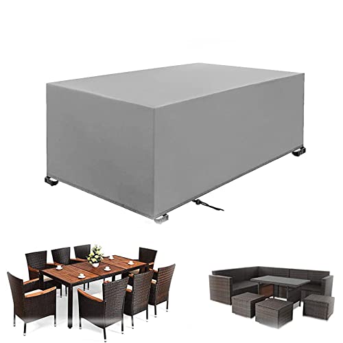 Abdeckung für Gartenmöbel 240x180x70cm GroßE Rechteckige Sofa üBerzug Multi GrößE Abdeckplane GartenmöBel 420D Regenschutz und Staubfest Anti-UV für Gartenmöbel Sets Tische und Stühle Silber-Grau von Layoomiety