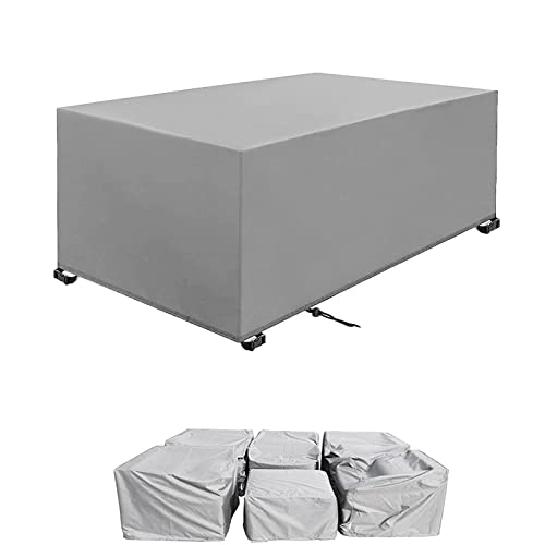 Gartenmöbel Abdeckung 100x90x80cm Silber grau Rechteckig Gartenmöbel Schwerlast 420D Oxford Schutzhülle Schnallen und Spannkordel für alle Jahreszeiten Wasserdicht nti-UV Schutzhülle von Layoomiety