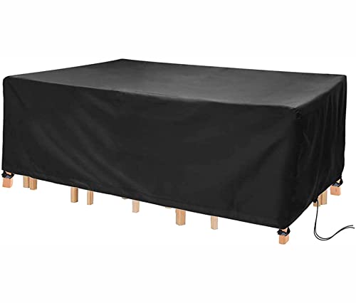 Gartenmöbel Abdeckung 140x90x80cm Schwarz Rechteckig Gartenmöbel Schwerlast 420D Oxford Schutzhülle Schnallen und Spannkordel für alle Jahreszeiten Wasserdicht nti-UV Schutzhülle von Layoomiety