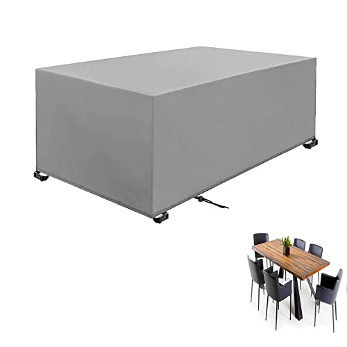 Gartenmöbel Abdeckung 170x120x85cm Silber grau Rechteckig Gartenmöbel Schwerlast 420D Oxford Schutzhülle Schnallen und Spannkordel für alle Jahreszeiten Wasserdicht nti-UV Schutzhülle von Layoomiety