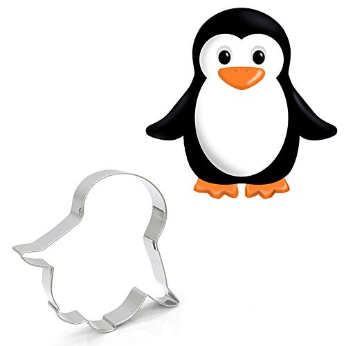 Lazeny 2x Cartoon Tier Ausstechformen Edelstahl 3D Ausstecher Keksausstecher Plätzchen Keks Schimmel Plätzchenformen Keksform Ausstecher Sandwich Toast Brot Form Cutter Backen Küche Zubehör-Pinguin von Lazeny