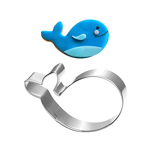 Lazeny 2x Cartoon Tier Ausstechformen Edelstahl 3D Ausstecher Set Keksausstecher Plätzchen Keks Schimmel Plätzchenformen Keksform Ausstecher Sandwich Toast Brot Form Cutter Backen Küche Zubehör-Wal von Lazeny