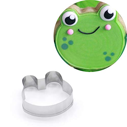 Lazeny 2x Cartoon Tier Ausstechformen Edelstahl 3D Ausstecher Set Keksausstecher Plätzchen Keks Schimmel Plätzchenformen Keksform Ausstecher Sandwich Toast Brot Form Cutter Backen Küche Zubehör-Frosch von Lazeny