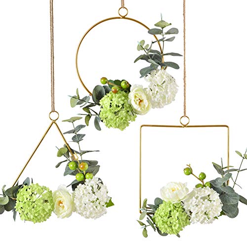 Lazeny 3er Deko Kranz Hängende Künstlich Wandkranz Metall Ringe Hoop Blumen Grün Blatt Türkranz Hochzeit Wanddeko Türdeko Raumdeko für Party Garten Fotografie Hintergrund (Hortensie Pfingstrosen Grün) Lazeny 3er Deko Kranz Hängende Künstlich Wandkranz Metall Ringe Hoop Blumen Grün Blatt Türkranz Hochzeit Wanddeko Türdeko Raumdeko für Party Garten Fotografie Hintergrund (Hortensie Pfingstrosen Grün) von Lazeny