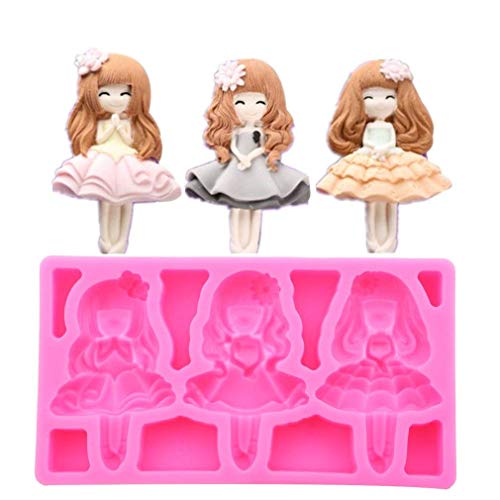 Lazeny Silikon Formen Kuchenform Baby Mädchen Puppe Antihaft Fondant Kuchen Schimmel Backform Muffinform Cookie Mould Handgefertigte Seife Eiswürfel Süßigkeiten Schokolade Silikonform DIY Kuchen Deko von Lazeny