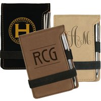 Personalisierter Kunstleder Notizblock Mit Stift - Lasergeätztes Professionelles Notizbuch Abschlussgeschenk Firmenlogo Graviertes Geschenk von LazerDesigns