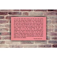 Rosa Wandkunst Mann in Der Arena Rede Theodore Roosevelt Inspiration Wanddekor Für Schlafzimmer, Büro, Hochzeiten Mit Inspirierendem Zitat von LazerDesigns