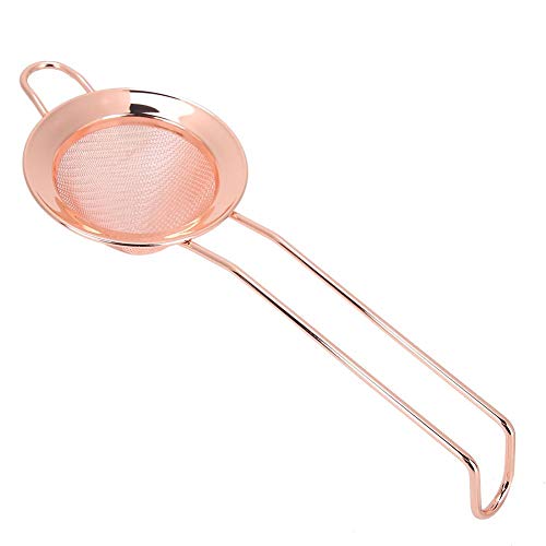 Feinmaschiges Sieb, dreieckiger Kegelform-Edelstahl-Cocktail-Maschenfilter mit langem Griff, für den Haushaltsgebrauch(Rose gold) von Lazmin